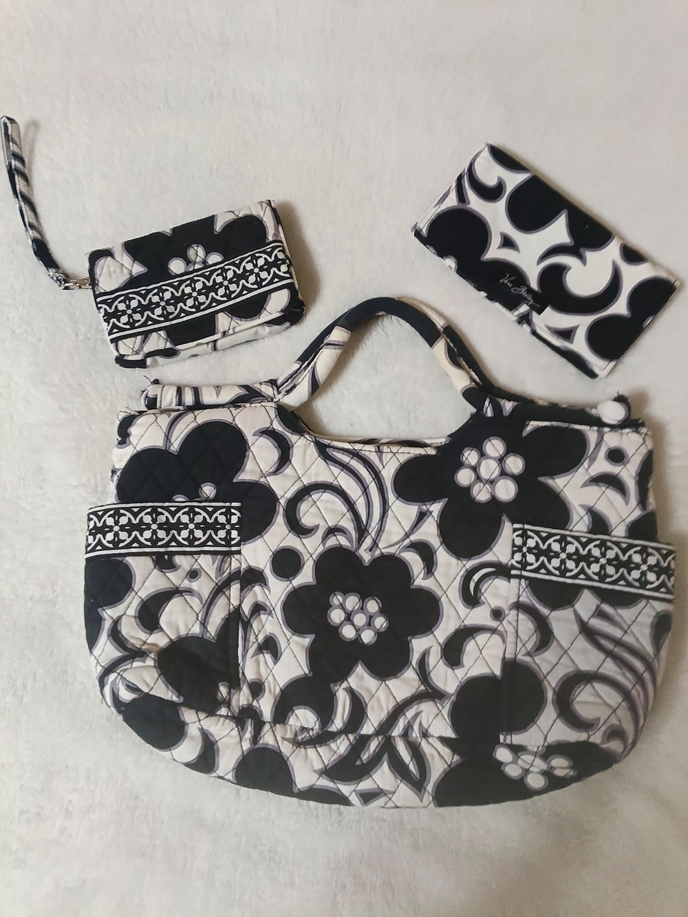 Vera Bradley Black and White Patterned Tote Set